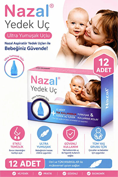 Nazal JENBOL Burun Aspiratör 12'li Yedek Uç (otri Bebe Uyumlu)