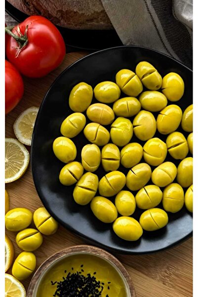 ZeytunixAkhisar Yeşil Domat Kırma Zeytin 1000 gr (İri Boy)