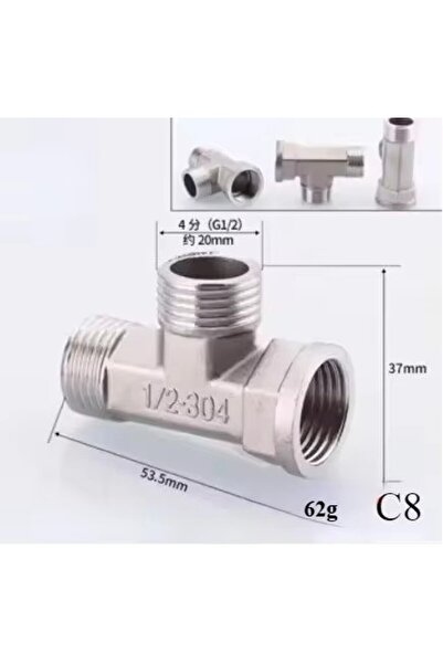 Choice8 1/2" Male Male Female Tee 201/304 Stainless Steel 1/2", 3/4" BSP Thre...