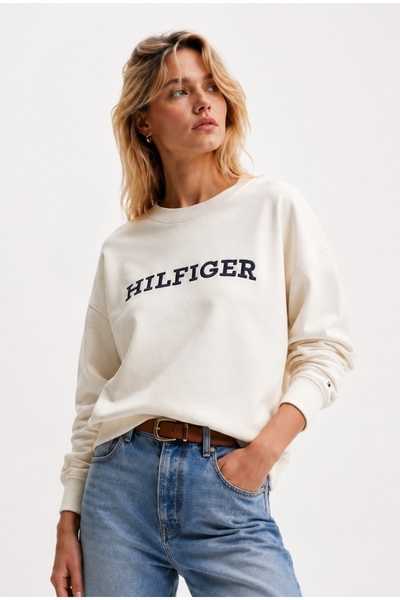 Tommy Hilfiger Hilfiger Monotip Embroidered Relaxed Fit Sweatshirt