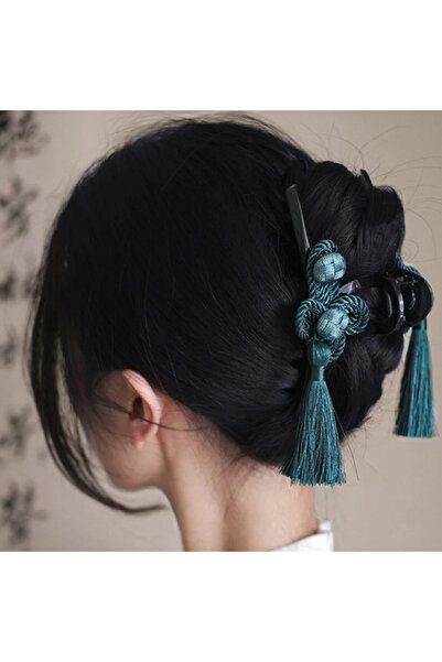 Choice Green New Chinese Style Ancient Style Hand Woven Tassel Acrylic Clip E...