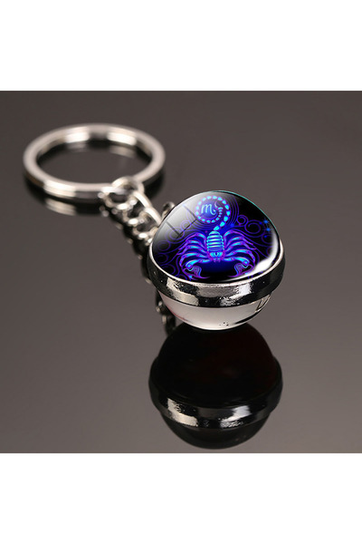Choice Scorpio 12 Constellation Key Chain Luminous Double Sided Glass Ball Pe...