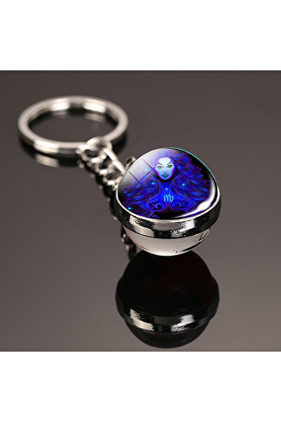 Choice Virgo 12 Constellation Key Chain Luminous Double Sided Glass Ball Pend...
