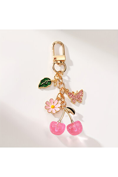 Choice B Cherry Blossom Keychain for Women, Cute Butterfly Floral Charm, Dura...