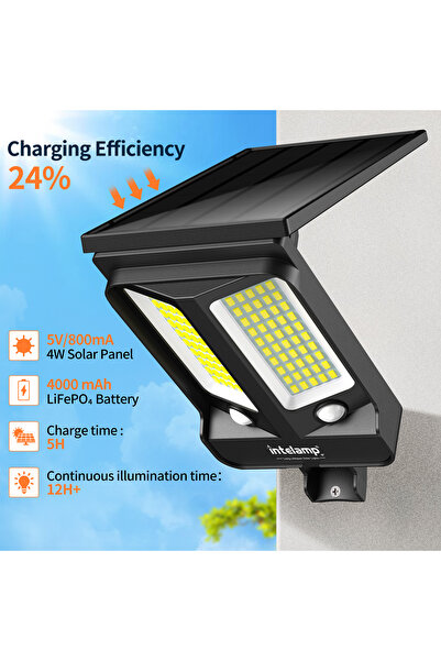 Choice Intelamp Long Battery Life 4000mah Solar Lights Outdoor With Two Motio...