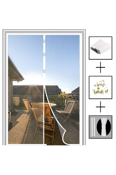 Choice9 90x210cm White Magnetic Door Curtain Automatic Mosquito Closing Door ...