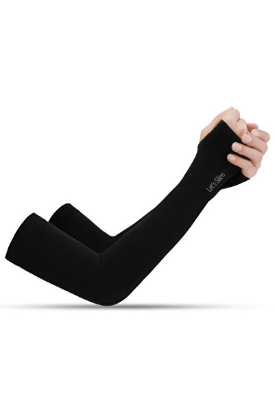 choice2 black 1 Pair Summer Finger Sleeve Ice Cool Wearing High Elastic Elbow...