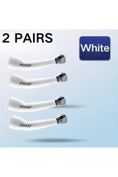 Choice4 L 2 pairs white 2Pairs Ice Silk Sleeves Breathable UV Protection Cool...