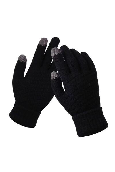 Choice BLACK Women Men Warm Winter Touch Screen Gloves Stretch Classical Knit...
