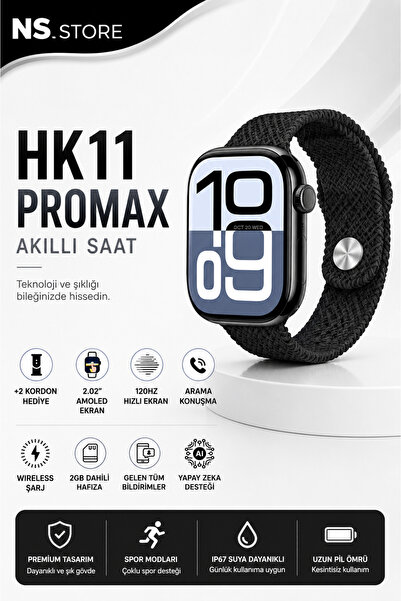NS Store HK11 Pro Max Akıllı Saat | AMOLED Ekran, Tüm Telefonlara Uyumlu, Kor...