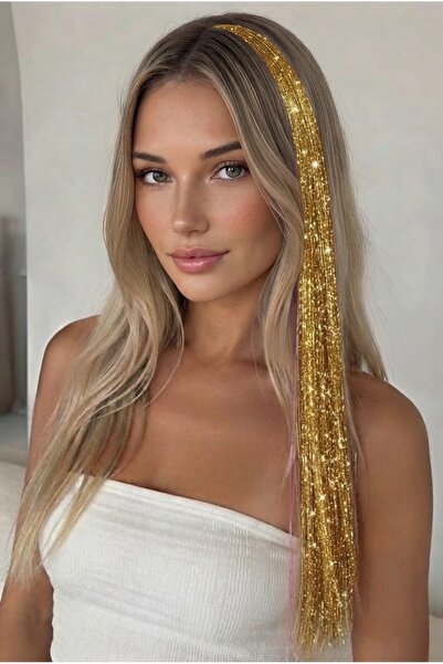 MutluBiDünya 1 Adet Çıt Çıtlı Hair Tinsel Gelin Teli Saç Simi Aksesuarı