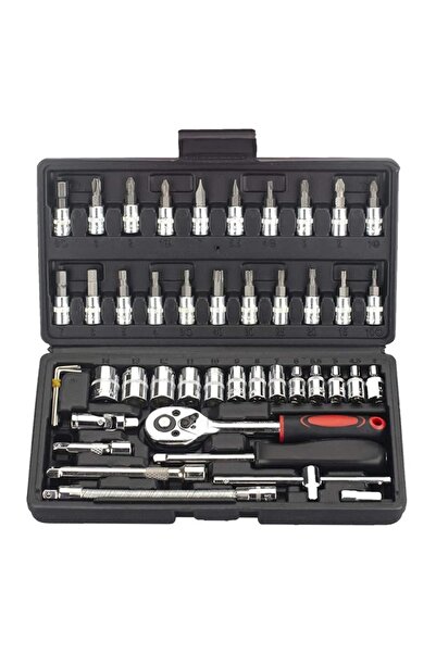 Choice1 46pcs Black 46pcs Car/Bicycle Repair Tool Kit - Ratchet Torque Wrench...
