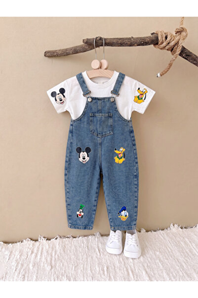 Mişsa Bebe KOPYA - Erkek çocuk kot salopet 2 parça kot