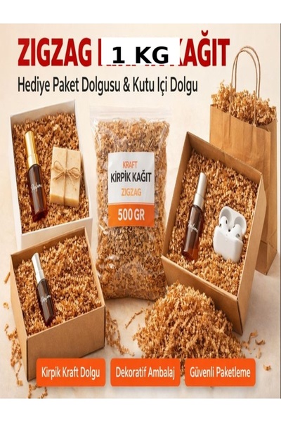 Orbak Kağıt kahverengi kraft 25 GR kırpık kağıt, Z Zigzag, Süs hediye kutu do...