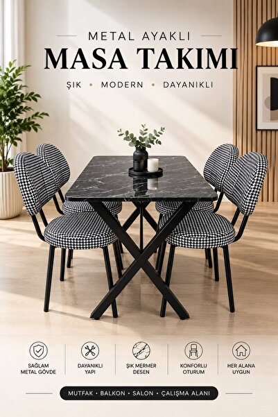 BAMBEDS MOBİLYA Masa Takımı, Yemek Masası, Mutfak Masası, Balkon Masası - 70x...