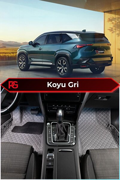 PASPASGRAFT Renault BOREAL Koyu Gri 8D Diamond Premium Deri Oto Paspas