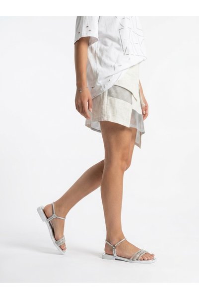 ARTI ARTI AYAKKABI Mi̇a026-1553 Women's Silver Stone Evening Dress Casual-Wedding-Entertainment-Holiday Sandals