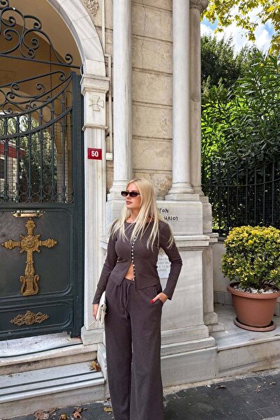lizge giyim Lace-Up Knitted Pants