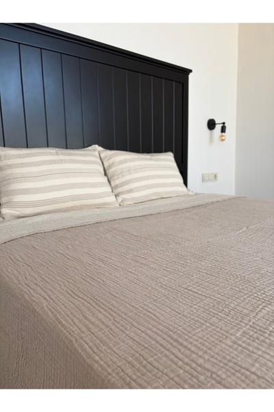 Monochrome Tekstil %100 Organik Pamuk 4 Kat Müslin Çok Amaçlı Yatak Örtüsü / ...