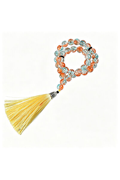 Generic Brand GlassBeads, 33 Pcs 10mm Crackle Glass Beads With Tassel,