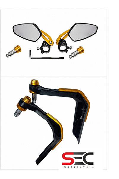 ONVO Elektrikli Scooter gidon ayna+ manet set vs uyumlu gold sarı