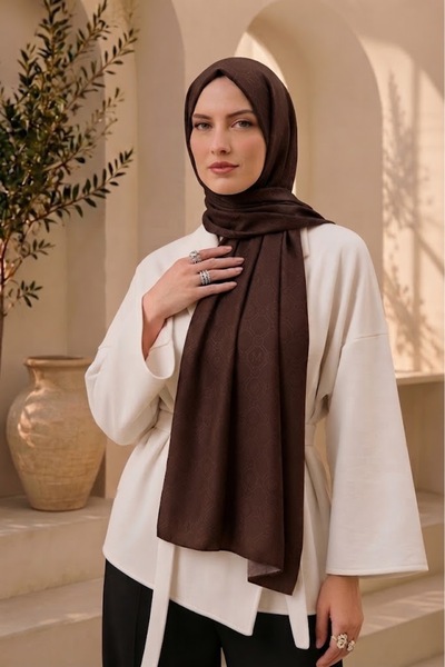 MİRSOY SCARF Mir Desen Kaymaz jakarlı Şal