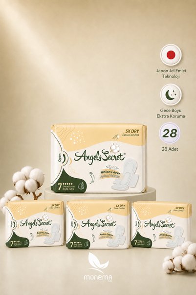 Angels Secret Gece Extra Pedi 4’li Paket 28 Adet – Ultra İnce Japon Jel Emici, Anyon Tabakalı