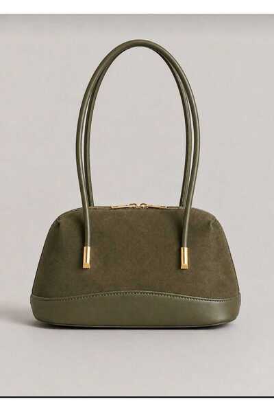 GlowSa Women's Suede Double Zipper Hand and Shoulder Bag