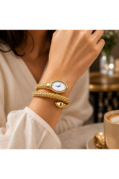 PW POLO WHITE Snake Watch, Coiled Women's Wristwatch