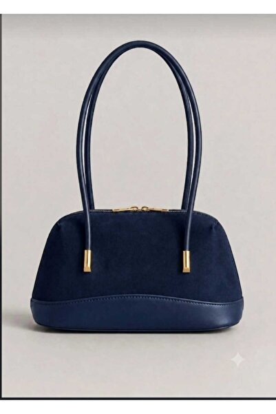 GlowSa Women's Suede Double Zipper Hand and Shoulder Bag
