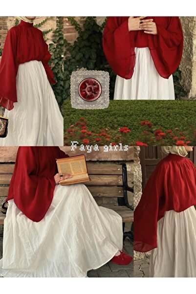 fayaboutique.com kırmızı şifon velsa bluz