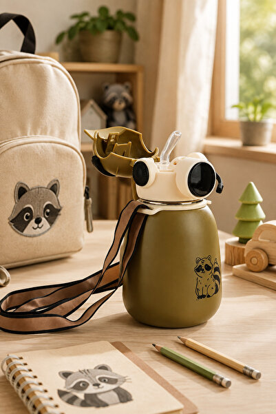 Emofom Gamer Thermos Flask 500 ml Stainless Steel Water Bottle with Straw (Ages 5 and Above) Children's Water Bottle 10 X 18 cm