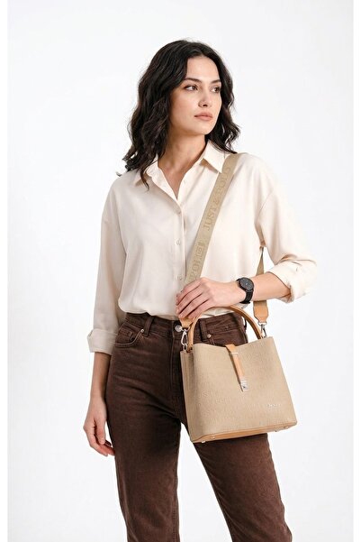 Just Polo Women's Mink Embossed Printed Hand and Shoulder Bag-Nb4002