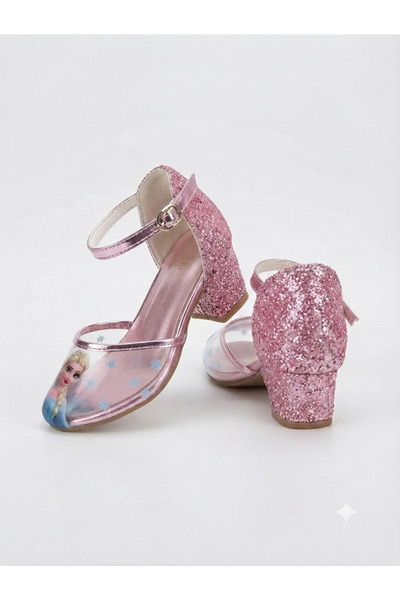 PATİK BEBE Transparent Pink Color Figured Heeled Girls' Shoes