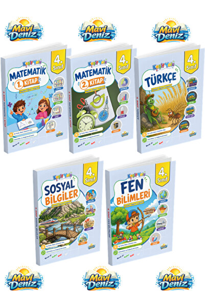 Mavi Deniz Yayınları Mavi Deniz 2026 4. Sınıf Matematik + Türkçe + Fen + Sosy...
