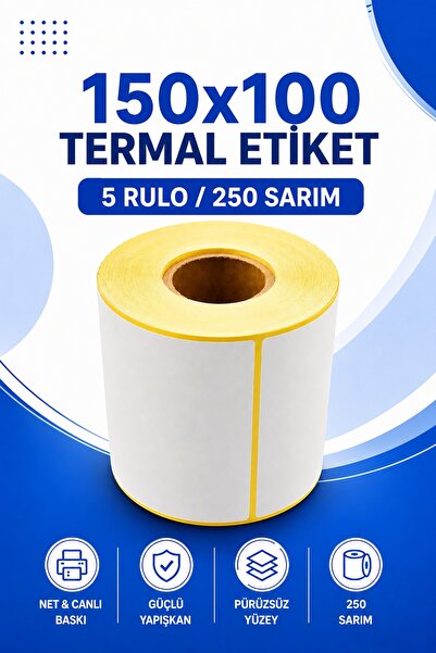 Küresel Etiket Barkod ملصق حراري مقاس 150 × 100 مم، 5 لفات، 250 لفة بدون شريط...