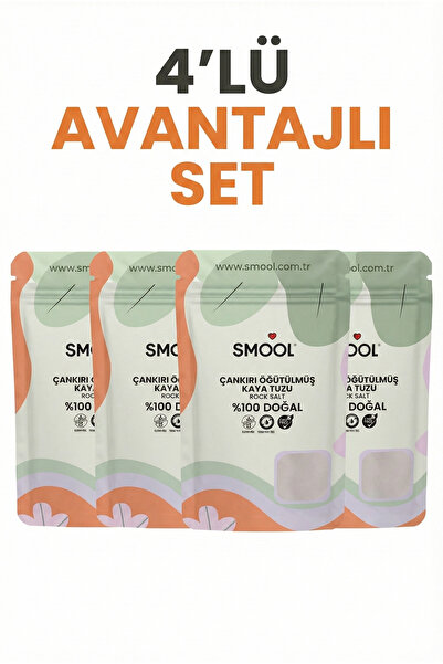 SMOOL Çankırı Kaya Tuzu Öğütülmüş 4 x 1000 gr - Yüksek Mineralli - Katkı Madd...