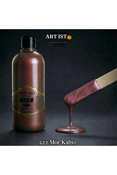 ART IST Aura Metalik Sedefli Ve Vernikli Akrilik Boyalar - 522 Mor Kahve