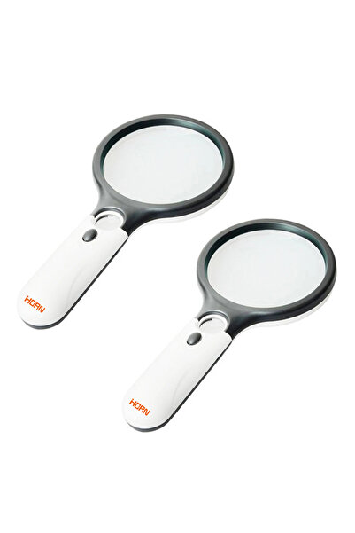 Choice 2PCS White Magnifying Glass Handheld 45X Magnifier With 3 LED Light Fo...