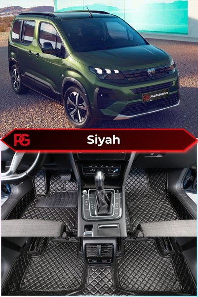 PASPASGRAFT PEUGEOT PEJO RIFTER 2019-2026 Siyaha Siyah Dikiş 8D Premium Tam K...