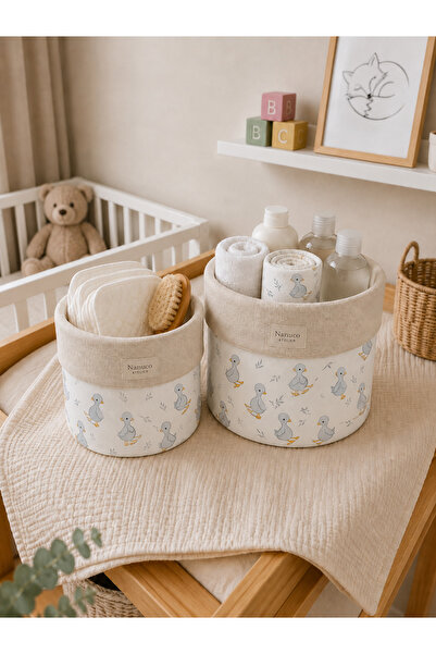 Arabamakss Nünüco Atelier 2-Piece Multi-Purpose Baby Room Organizer Basket