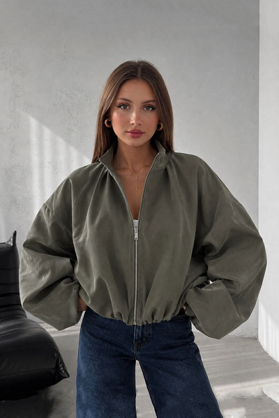 Moderk Seasonal Stand Collar Bomber Jacket