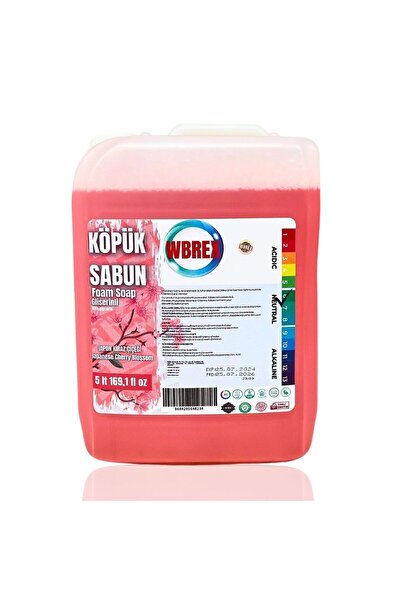 WBREX Premium Gliserinli Köpük Sabun 5 lt * 4 Adet Ekonomik Boy Japon Kiraz Ç...