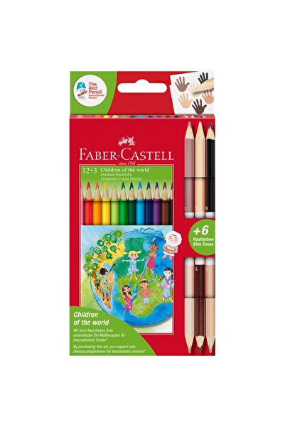 Faber Castell Ξυλομπογιές Childern of The World Σετ 12+6 Χρώματα (201744)