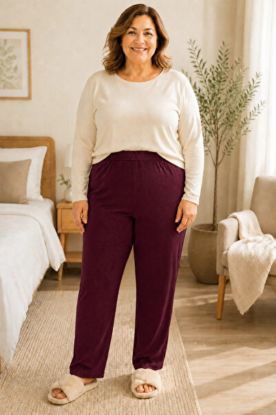 Erdenay Tekstil Ribbed Oversize Stretchy Camisole Seasonal Sleepwear Bottoms