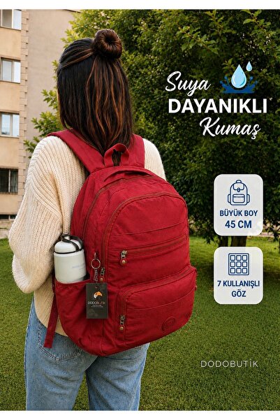 DodoButik Αδιάβροχο σακίδιο πλάτης μεγάλου μεγέθους σε κόκκινο χρώμα