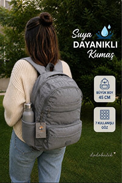 DodoButik Water Resistant Large Size Gray Backpack