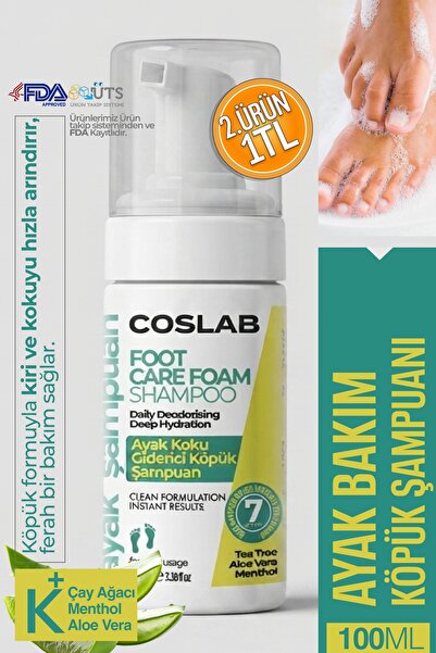 COSLAB Ayak Koku Giderici Köpük Şampuan 100ML | Mantar, ve Tırnak Bakımı İçin...