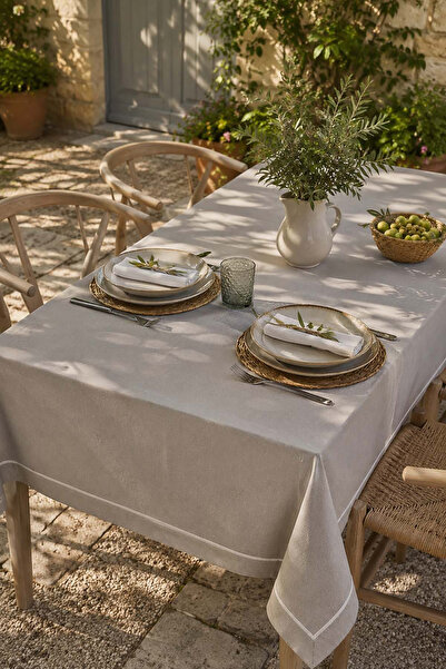 ÖDEL BULDAN Buldan Linen Tablecloth-Stone
