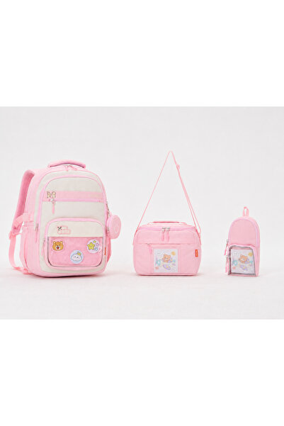 Roxbros Kawaii Korean Style Accessory Set of 3 Pink Girls' Primary School Bac...